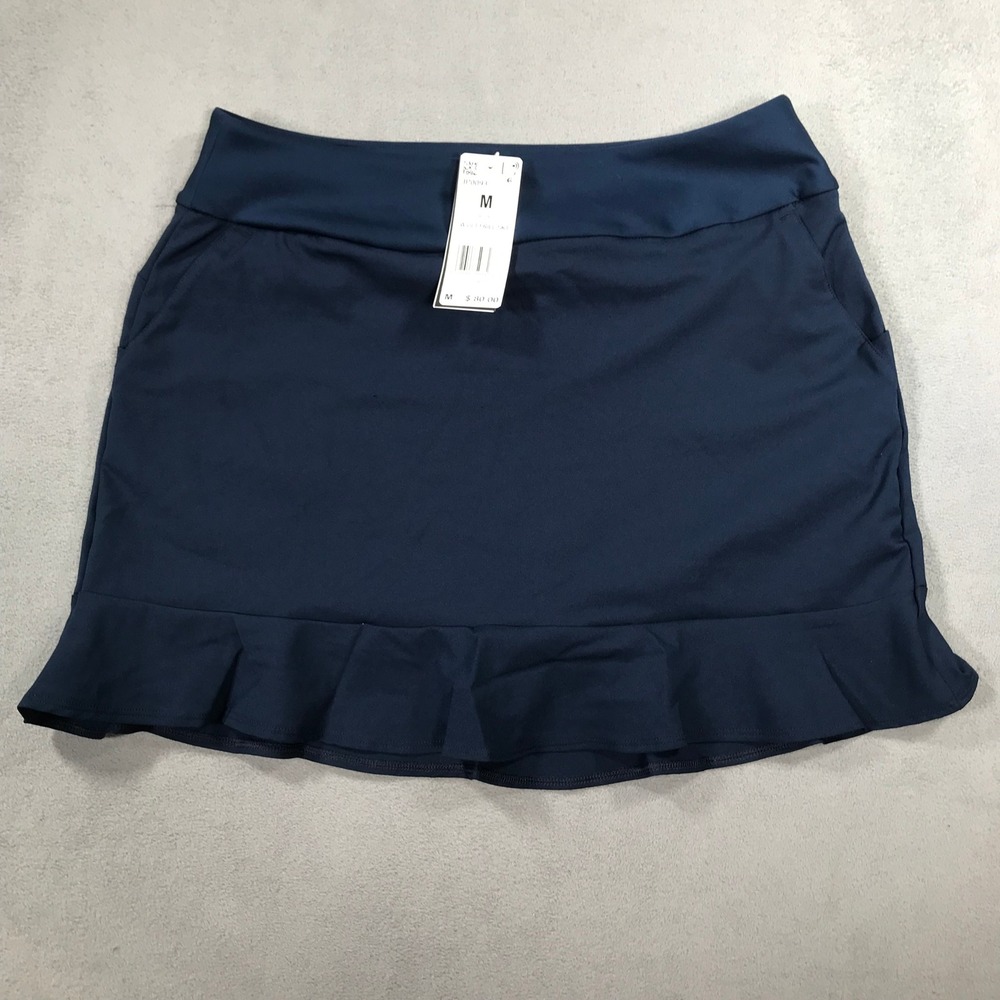 Adidas Golf Skirt Women M Blue Ultimate Frill Athletic Skort JP0093 NEW Tennis